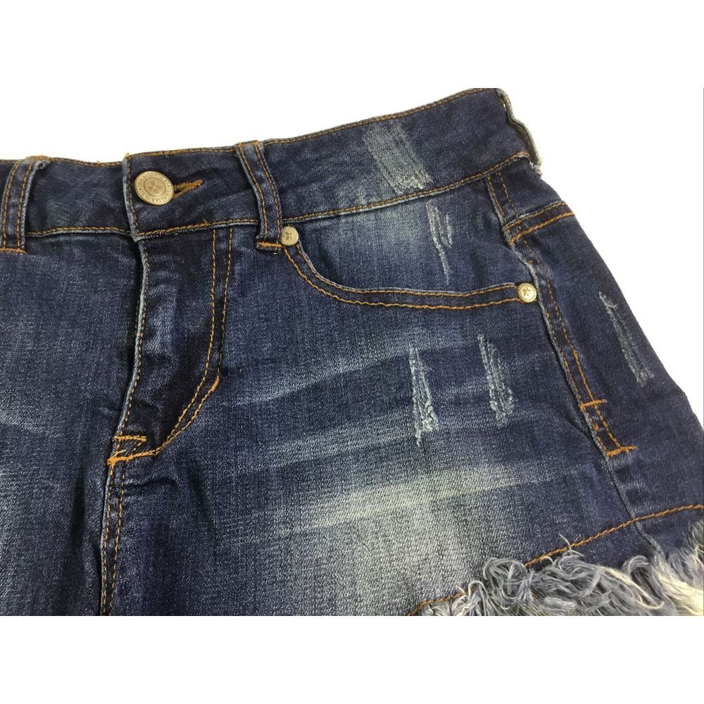 Celebrity Pink Denim booty Shorts Womens Size 1 distressed med rise Waist 26 - Picture 2 of 9